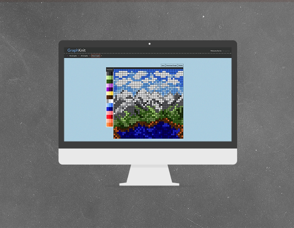 Graphknit knit graphing application. Concept and development of full-scale web application.